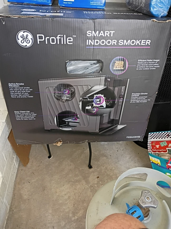 GE Profile Indoor Pellet 2.1 CU. FT / 293-SQ." Black Smart Electric Smoker -NEW! - Image 1 of 4