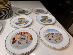 VILLEROY BOCH DESIGN NAIF LOT OF 6 DINNER PLATES - Picture 1 of 5