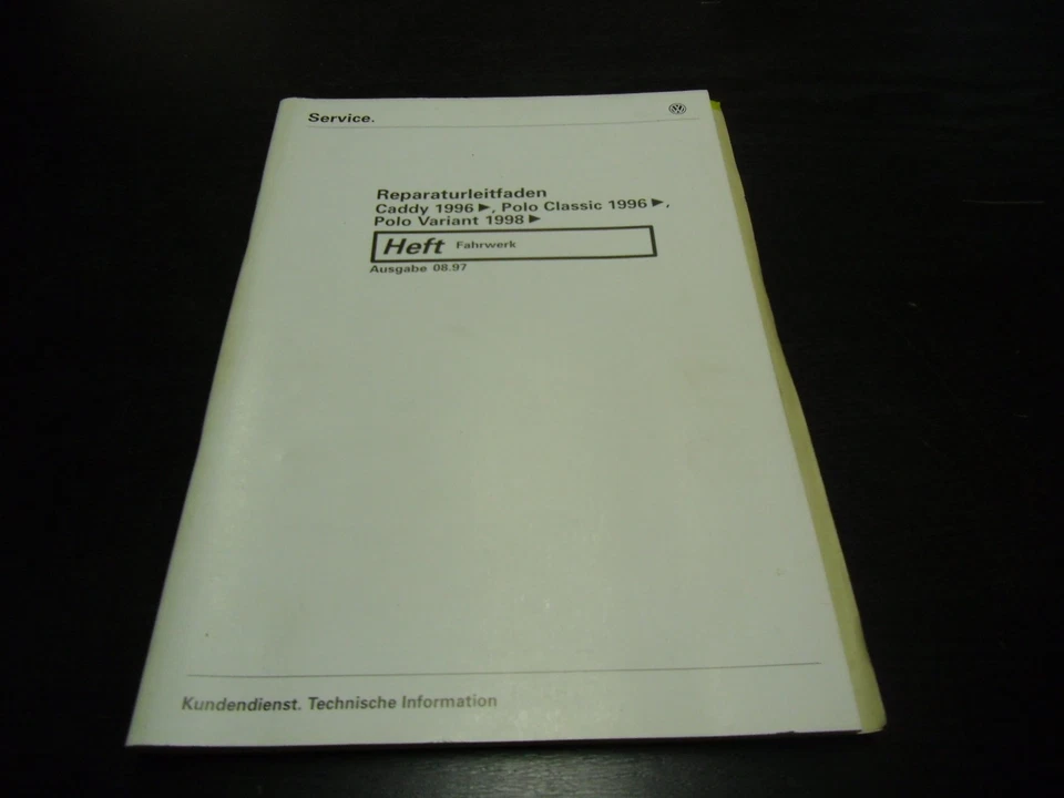 Manual de Instrucciones VW Caddy Polo Clásico Polo Variant Chasis Stand 08/1997 - Imagen 1 de 1