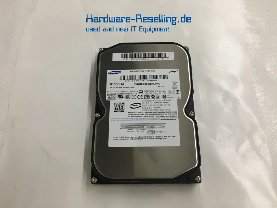 Samsung HDD SATA 3,5" 80GB 8MB 3Gb/S 7200RPM HD080HJ 1372J3FL538211 - Imagen 1 de 1