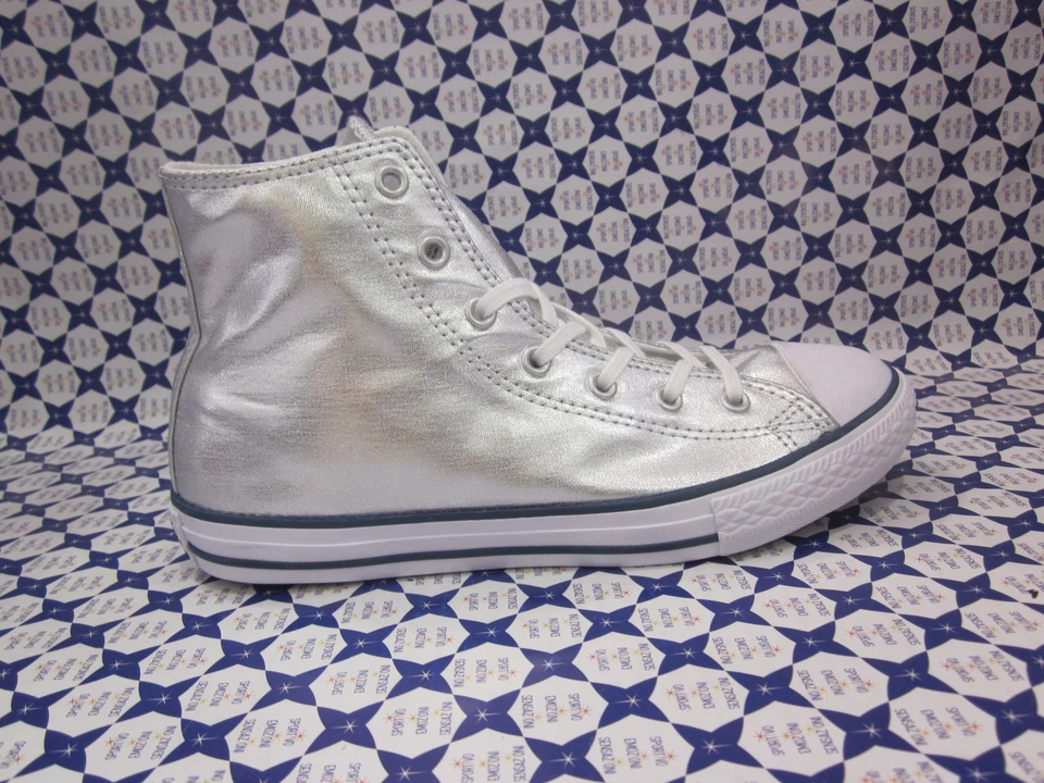 Scarpa Converse All Star Hi Silver Alte Junior --  Argento -- 656835 - Immagine 1 di 4
