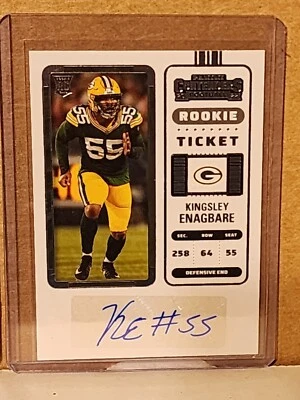Kingsley Enagbare 2022 Contenders Rookie Ticket Autograph Green Bay Packers E - Image 1 of 2
