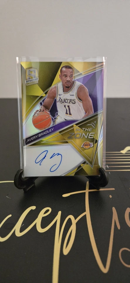 2019-20 Spectra In the Zone Autograph Lakers Avery Bradley Gold /10 Lakers - Image 1 of 2