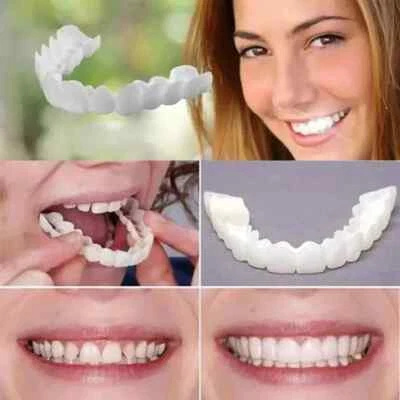 Snap On False Teeth Upper Lower Braces Dental Veneers Dentures Tooth Cover Set
