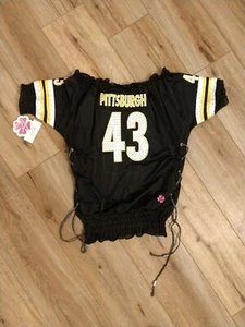 Pittsburgh Steelers NFL Luck Damen # 43 Off Shoulder Trikot Shirt Gr. S Neu mit Etikett - Bild 1 von 8