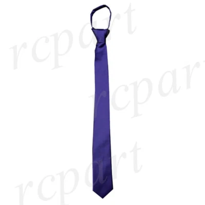 New Poly Men's ready knot zipper pre tied 2.5" skinny neck tie purple formal - Image 1 of 2