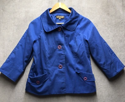 Chaqueta Notations Talla M Azul Púrpura Botones Bolsillos Manga 3/4  Foto 1 de 4