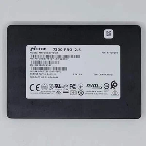 7.68TB MICRON SSD 7300 PRO U2 HTFDHBE7T6TDF Solid State Drive 2.5" NVMe 7680GB - Picture 1 of 2