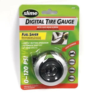 Slime Digital Tire Gauge 0-120 PSI 1-Button Auto Shut Off 6" Hose Length New - Picture 1 of 3