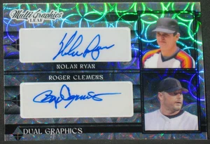 Double autographe Nolan Ryan Roger Clemens 2025 feuille multigraphique (4/5) Astros Sox - Photo 1/3