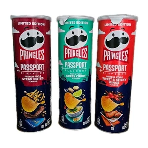 Pringles Passport Flavours Sweet & Sticky Wings, Thai Green Curry & Steak Frites - Picture 1 of 2