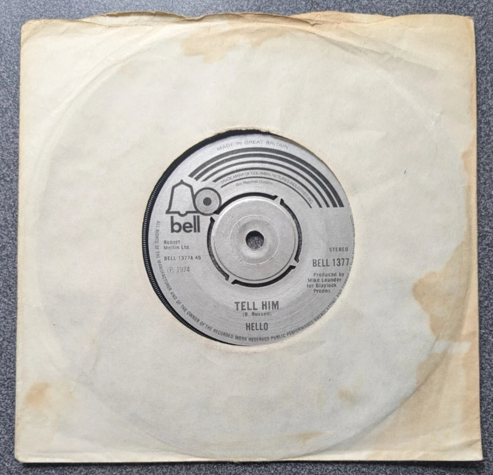 Hello – Tell Him (1974  Glam Rock 7" Vinyl) - Image 1 of 1