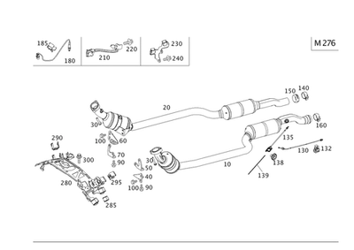 Línea de gas de escape original Mercedes-Benz 204-490-17-60-64 Foto 1 de 2