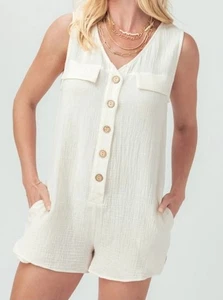 Gauze Sleeveless Romper Small - Picture 1 of 5