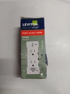 Leviton Decora Edge 15 A 125 V White Tamper Resistant Outlet 5-15R - Picture 1 of 6
