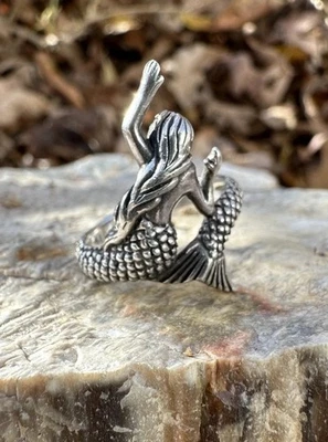 Серебро PSCL 925 русалка кольцо Питер камень дизайн Sz 7 - Изображение 1 из 4