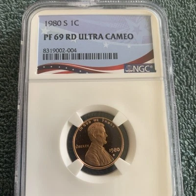 1980 S 1C NGC PF 69 RD Ultra Cameo  Lincoln Memorial Cent  - Image 1 of 4