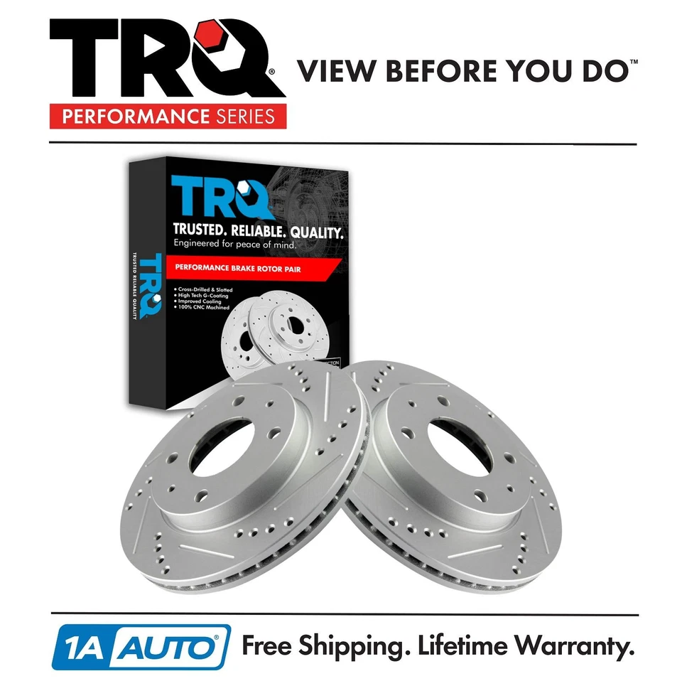 Par revestido dianteiro com fenda perfurada rotor de freio TRQ Performance para Hyundai - Imagem 1 de 4