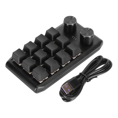 Mini Custom Keypad 12 Mechanical Keys 2 Knobs Programmable Red Switch Progra Hot - Bild 1 von 4