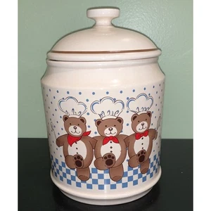 Tarro de galletas grande vintage B & D 3 osos de baile sombrero de chef Japón cerámica - Imagen 1 de 12