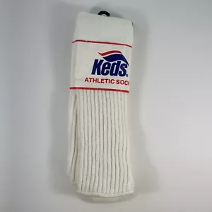 NOS Calze Vintage Keds Tube Taglia 9-15 Nylon Acrilico Bianco Sopra Polpaccio Orlon Anni 80 - Foto 1 di 6