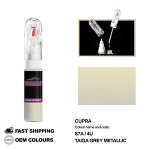 FOR CUPRA TAIGA GREY S7A Touch Up Paint Pen Brush Fix Kit Scratch Chip Set Mark - Picture 1 of 8