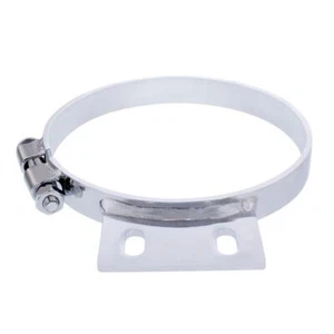7" Chrome Cab Exhaust Clamp for Peterbilt Conventional 379 and 359, 1987-1993 - Picture 1 of 2