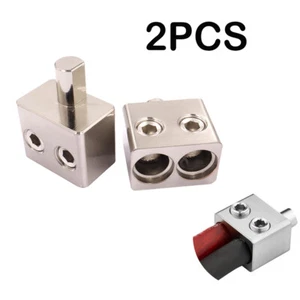 2PCS Dual 1/0 Gauge to 1/0 Gauge Amp Input Reducers with Offset US - Picture 1 of 6