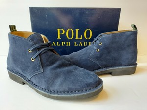 navy blue suede polo boots