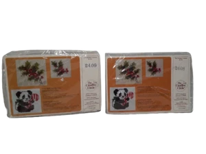 THE CREATIVE CIRCLE 2409 2408 Embroidery Kit Playful Panda & Holly Berries - - Picture 1 of 5