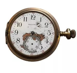 Orologio da tasca Waltham 12s 7j grado 210 modello 1894 tono oro solo per ricambi - Foto 1 di 2