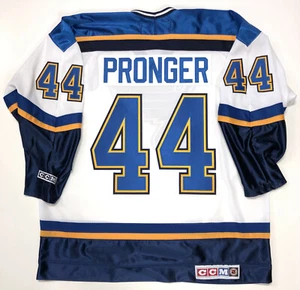 CAMISETA CHRIS PUNGER ST. LOUIS BLUES 1999 CCM X-GRANDE ORIGINAL BLANCA - Imagen 1 de 5