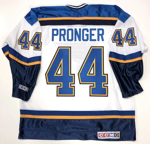 CHRIS PRONGER ST. LOUIS BLUES 1999 CCM JERSEY X-LARGE ORIGINAL WHITE Cover