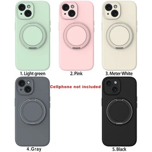 Premium Real Magnetic Silicone Phone Case with Stand f Apple iPhone 15 Cellphone - Picture 1 of 11