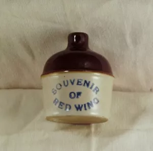 Antiker Red Wing Mini Krug Souvenir Red Wing Werbung Steinzeug Whisky - Bild 1 von 6