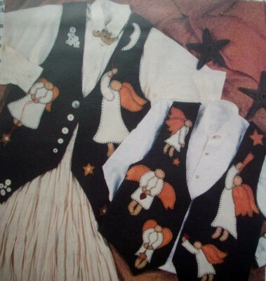 Adorn with angels loose fit vest pattern size S M L  Uncut - Image 1 of 3