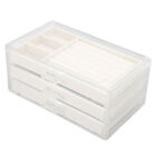 Hg 3 Drawers Jewelry Storage Box Compartmental Design Flannel Lining Clear Cm