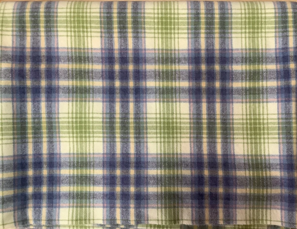 Pendleton Merino Wool Light Blanket Weight Fabric 3 yards x 67”w Blue, Pink,Grn - Image 1 of 1