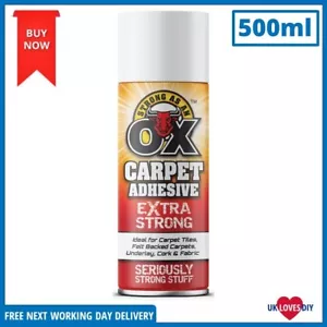 SAAO CARPET ADHESIVE GLUE SPRAY HEAVY DUTY FOAM CORK TILE CRAFT FABRIC 500ML - Picture 1 of 3