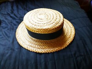 Vintage Straw Boater Hat by Olney Headwear