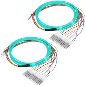 2-Pack LC/OM3 Fiber Optic Pigtail 1.5m 12 Strand Multimode 50/125 Fiber Pigta... - Picture 1 of 7