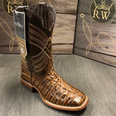 МУЖСКИЕ РОДЕО КОВБОЙ АЛЛИГАТОР ХВОСТ ПЕЧАТЬ WESTERN КВАДРАТНЫЙ НОСОК БОТИНКИ MEXICO ПРОДУКТ - Изображение 1 из 3