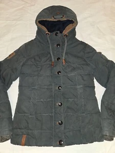 Chaqueta parka para mujer NAKETANO talla mediana M verde aislada cremallera completa con capucha - Imagen 1 de 23