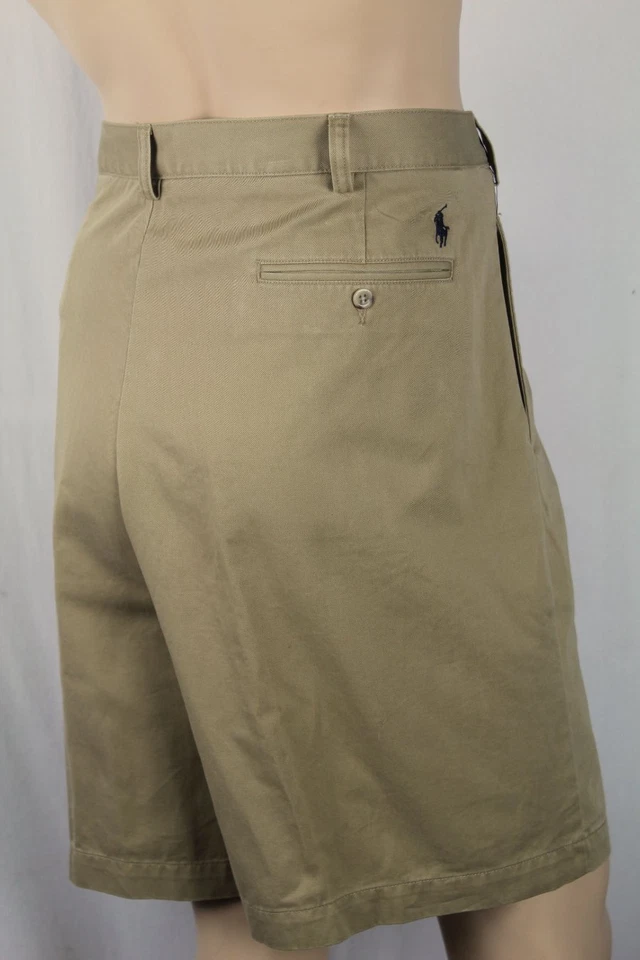 Pantalones Cortos Chinos Polo Ralph Lauren Tostados Tyler Algodón Plisados Frontales Azul Marino Poni Nuevos con Etiquetas Foto 1 de 1