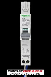 SCHNEIDER 20 AMP CURVE C 10kA 30mA RCBO TYPE AC KQE 120C03 - Picture 1 of 6