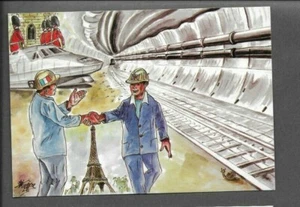 Túnel Francia-Reino Unido (Túnel del Canal) Postal Diseñador Médico 1993 Edición Limitada - Imagen 1 de 2