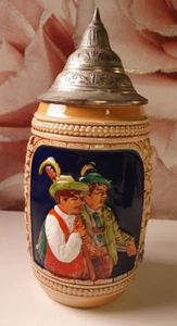 Vintage Collectible German Lidded Beer Stein Mug/Tankard With Pewter Lid - Bild 1 von 8