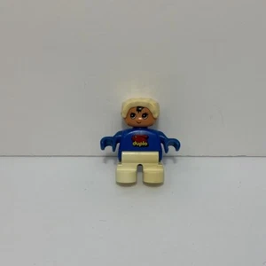 Vintage 1994 Lego Duplo Mini Figure Infant Child Bunny Logo Blue w/ Baby Bonnet - Picture 1 of 7