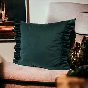 Kissenbezug 40x50 Kissen Dekokissen Sofakissen Samt Velvet Art mit Rüschen - Bild 1 von 7