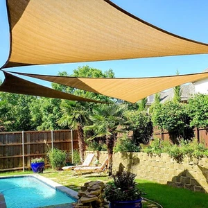 S.Y. Sun Shade Sail  16.4’ x 16.4 Permeable UV Block Triangle Canopy for Carport - Picture 1 of 7